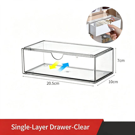 Clear Single Layer Drawer Organiser