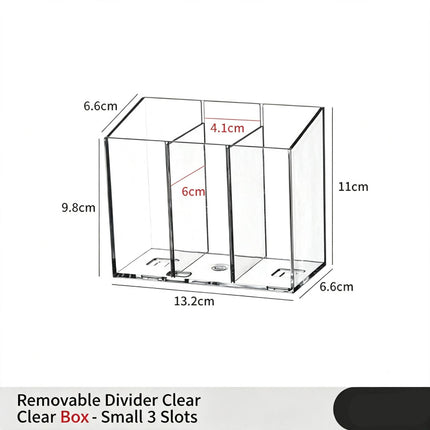 Adjustable Divider Clear Storage Box, 3 Small Compartments