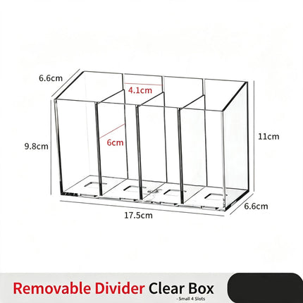 Adjustable Divider Clear Storage Box, 4 Medium Compartments