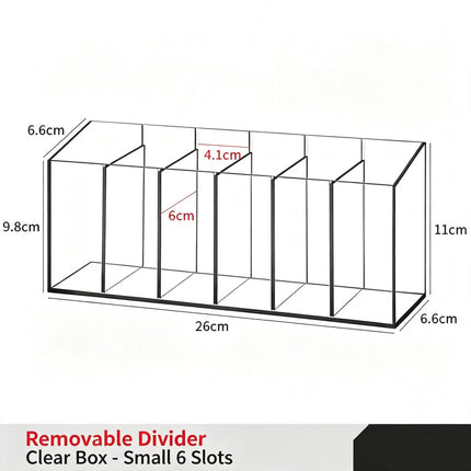Adjustable Divider Clear Storage Box, 6 Large Compartments