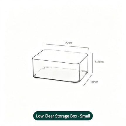 Low Profile Clear Storage Box, Small Size Acrylic Cosmetic Tray For Mirror Cabinet