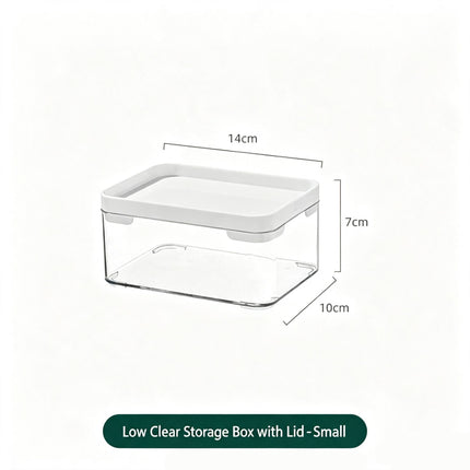Clear Storage Box With White Lid, Small Size Acrylic Cosmetic Container