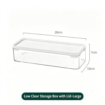 Clear Storage Box With White Lid, Large Size Acrylic Cosmetic Container