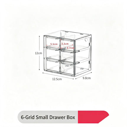 Clear 6 Grid Cosmetic Storage Box