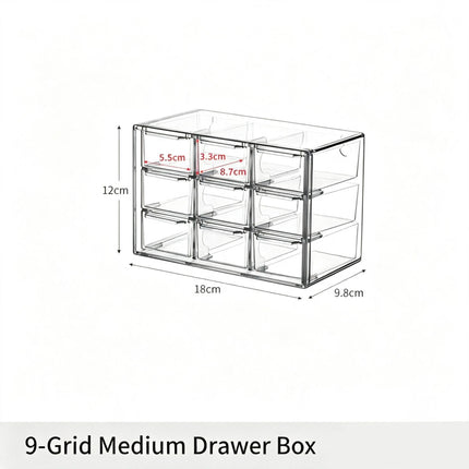 Clear 9 Grid Cosmetic Storage Box