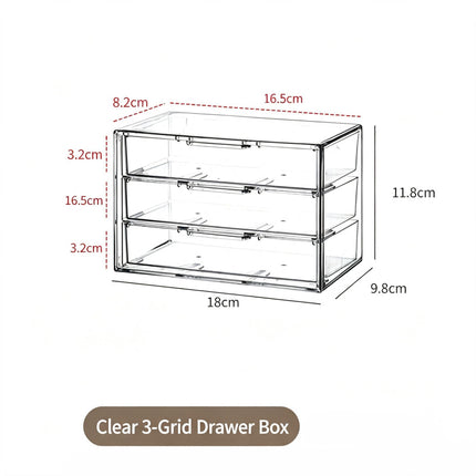 Clear 3 Grid Drawer Organiser