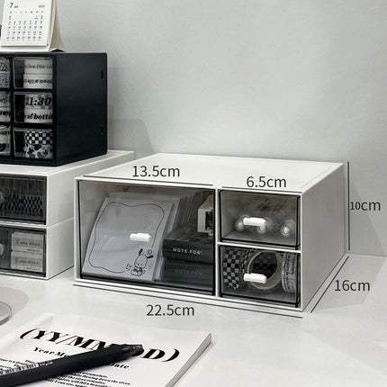 Three Grid Single Layer Desktop Storage Case, Durable Desk Organiser