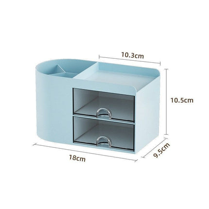 Blue Semicircle Desktop Stationery Caddy