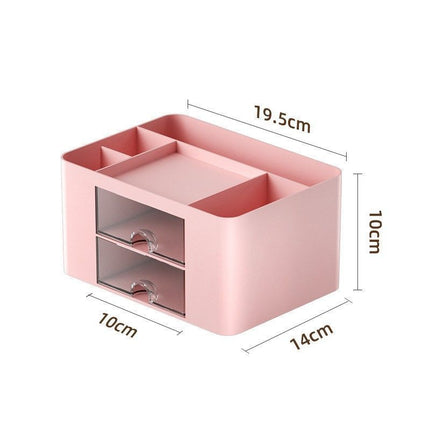 Pink Multi Grid Desktop Storage Box