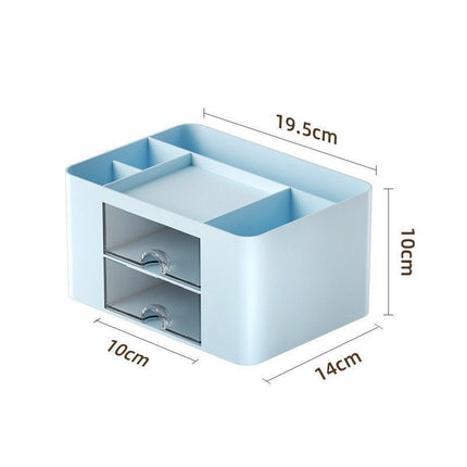 Blue Seven Compartment Desk Storage Organiser