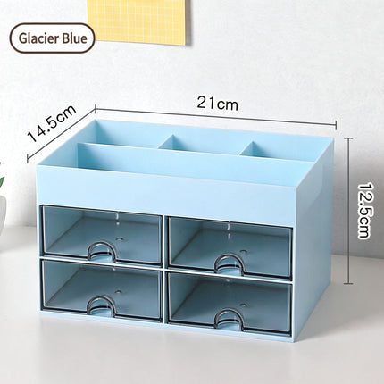 Blue Multi-Drawer Desktop Storage Box, Non-Toxic Thickened Organiser