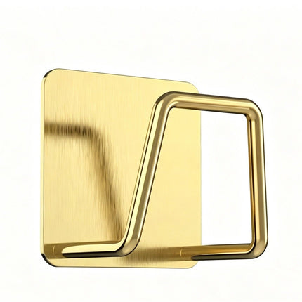 No Drill Bathroom Wall Sponge Rack, Household Basin Storage Hook, Gold 50mm, Elegant Decor To Upgrade Your Washroom Look