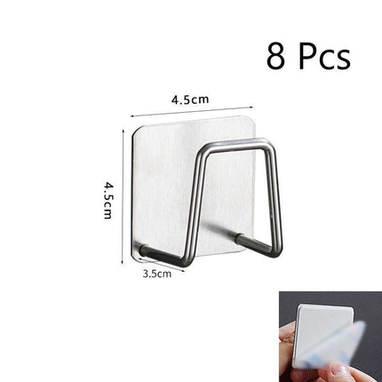 No Drill Wall Mounted Bathroom Sponge Holder, Household Basin Storage Hook, Silver 45mm 8 Pack, Large Bulk Set For Comprehensive Storage