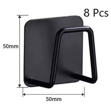 Punch-Free Wall Hanging Sponge Organiser, Bathroom Basin Storage Rack, Black 50mm 8 Pack, Large Pack Suitable For Shared Washroom Areas