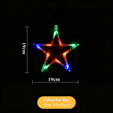 Colourful Five Point Star LED Suction Cup Curtain Lights