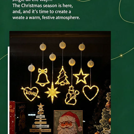 Warm White Christmas Tree LED Suction Curtain Lights