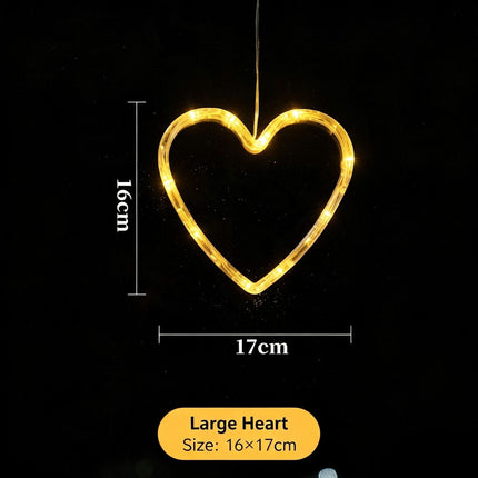 Warm White Heart LED Suction Cup Lights