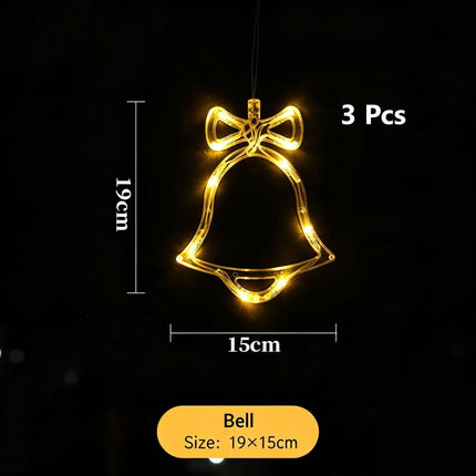 Warm White Bell Shape LED Suction Cup Lights 3 Pack