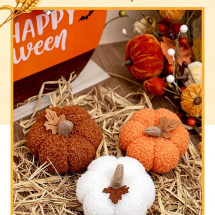 Soft Plush Pumpkin Ornament, Fabric Pumpkin Decor, Versatile Table Display for Halloween, Autumn Harvest, Thanksgiving & Christmas Arrangement