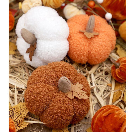 Soft Plush Pumpkin Ornament, Fabric Pumpkin Decor, Versatile Table Display for Halloween, Autumn Harvest, Thanksgiving & Christmas Arrangement