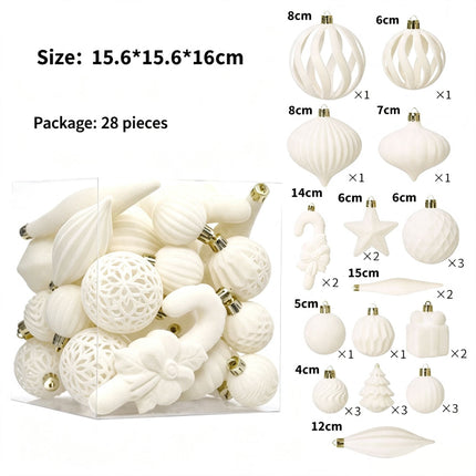 Trendy Flocked Shaped Christmas Ball Decorations