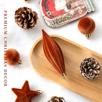 Trendy Flocked Shaped Christmas Ball Decorations