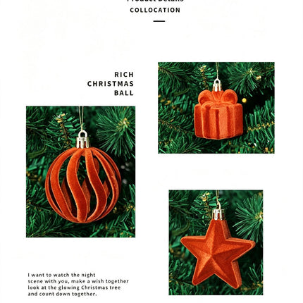 Trendy Flocked Shaped Christmas Ball Decorations