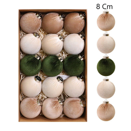 Soft Velvet Wrapped Christmas Tree Baubles, Festive Home Xmas Decor