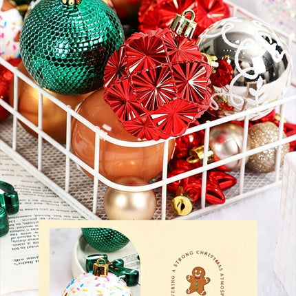 Stylish Painted Xmas Tree Decorations, 42 Pack Premium Christmas Ball Set, Champagne Gold & White Combination