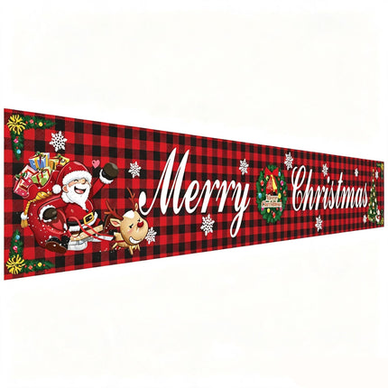 Xmas Holiday Fabric Party Banner, Christmas Background Flag