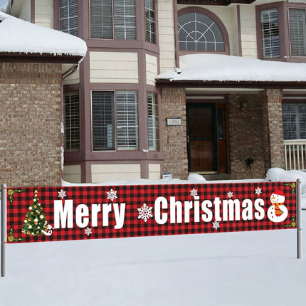 Xmas Holiday Fabric Party Banner, Christmas Background Flag