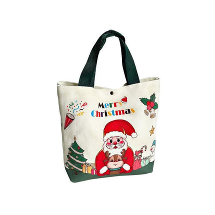 Christmas Gift Tote Bag, Cartoon Polyester Handbag