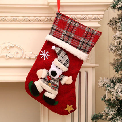Oversized 3D Christmas Stocking with Bear Design
