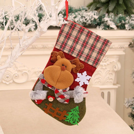 Large Fence Style Reindeer Christmas Stocking