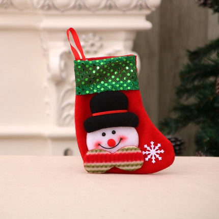 Sequin Small Snowman Christmas Stocking