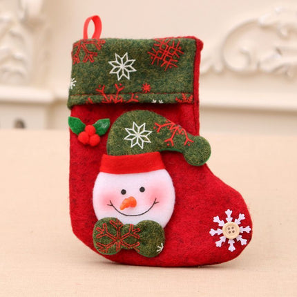 Snowflake Pattern Small Snowman Stocking