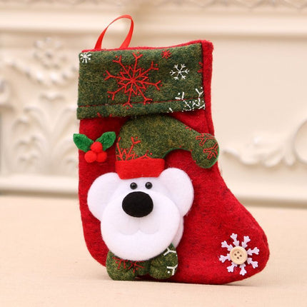 Snowflake Small Bear Christmas Stocking
