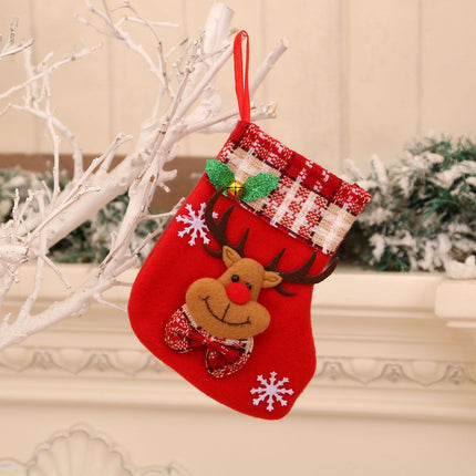 Red Bell Small Reindeer Christmas Stocking