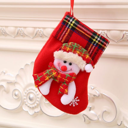 Plain Red Small Snowman Christmas Stocking