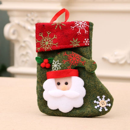 Snowflake Small Santa Christmas Stocking