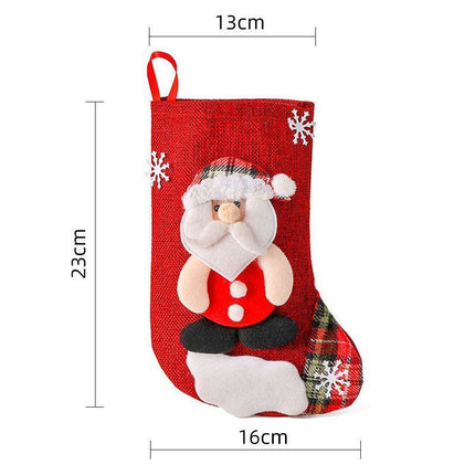 Medium Burlap Santa Christmas Stocking