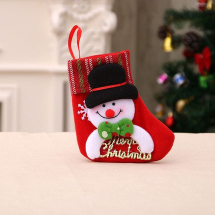 Letter Tag Small Snowman Christmas Stocking