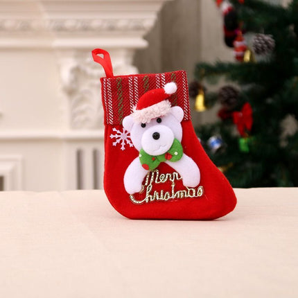 Letter Tag Small Bear Christmas Stocking