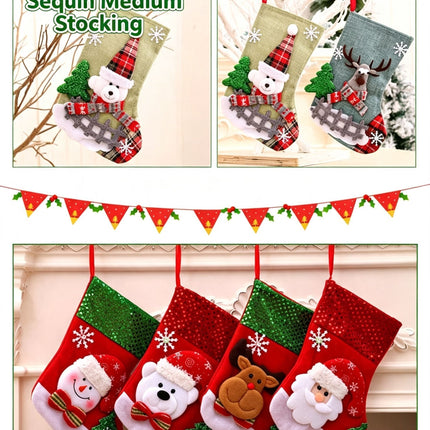 Letter Tag Small Bear Christmas Stocking