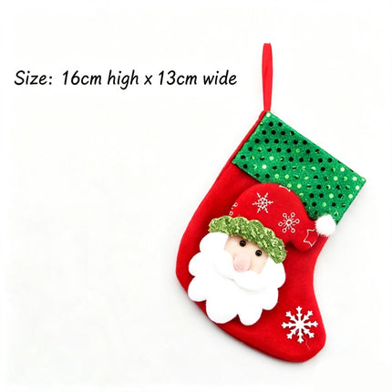 Sequin Small Santa Christmas Stocking