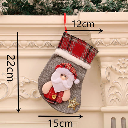Medium Plaid Santa Christmas Stocking