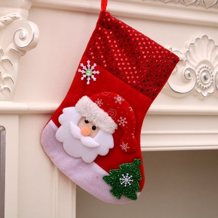 Medium Sparkle Sequin Santa Christmas Stocking