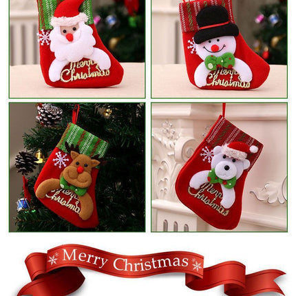 Oversized Plaid Santa Christmas Stocking