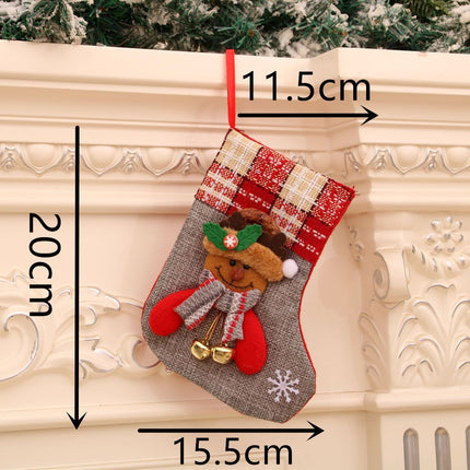 Burlap Bell Reindeer Christmas Stocking