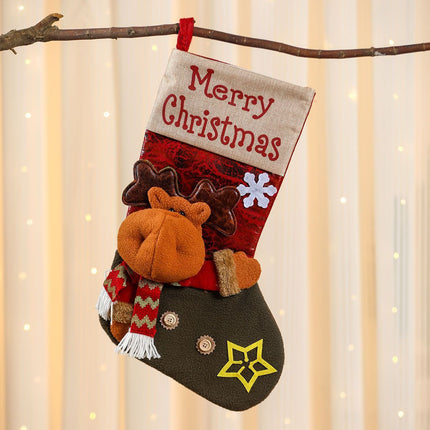 Classic Oversized Reindeer Christmas Stocking
